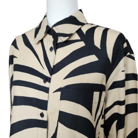 Joie Black and Cream Patterned Top - Picture 5 of 12